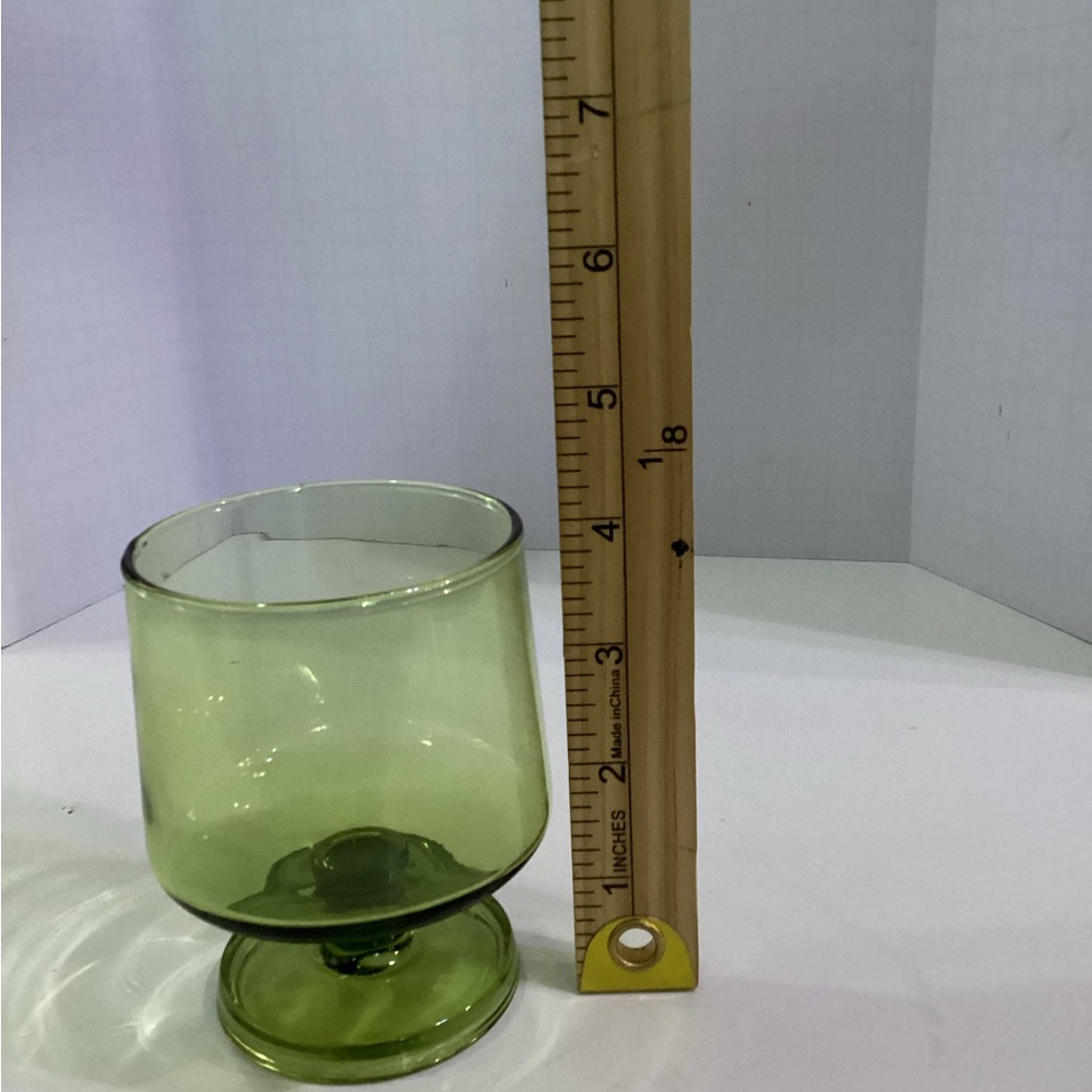 Vintage Anchor Hocking Avocado Green Sherbet Dessert Glass - Picture 4 of 6